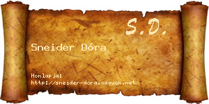 Sneider Dóra névjegykártya